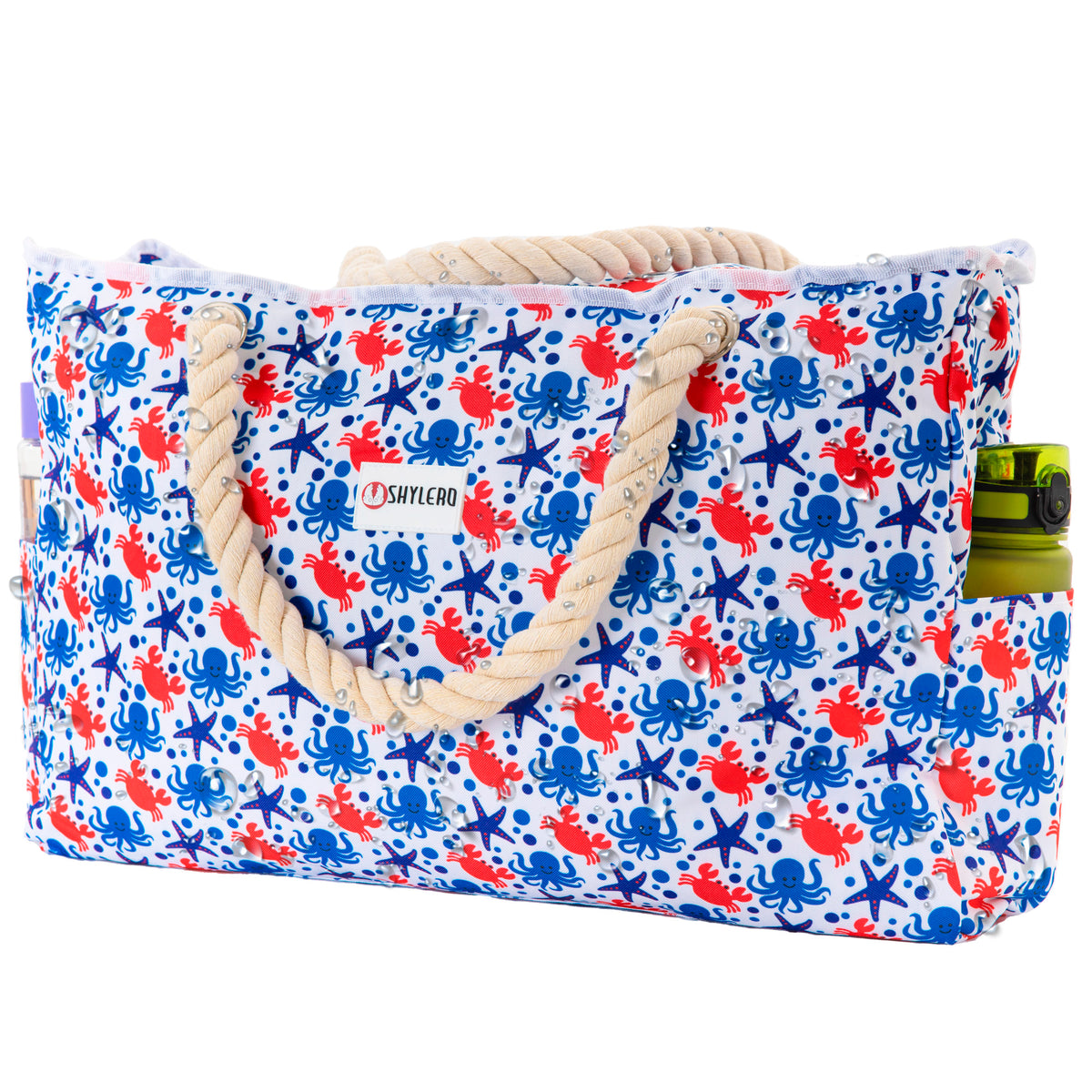 Beach Bag and Pool Bag | Water Repellent | Top YKK® Zip | Family Size | L22" x H15" x W6" | Underwater World