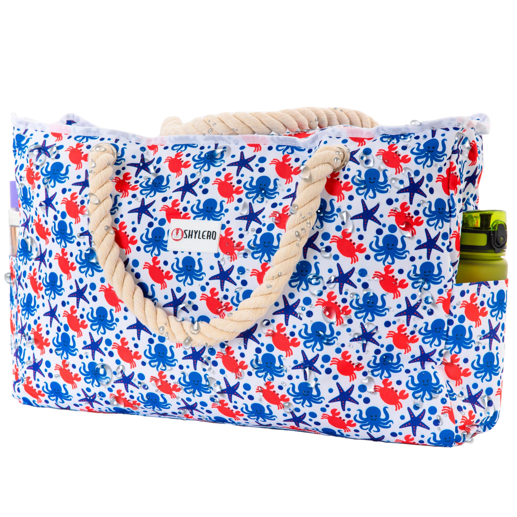 Beach Bag and Pool Bag | Water Repellent | Top YKK® Zip | Family Size | L22" x H15" x W6" | Underwater World