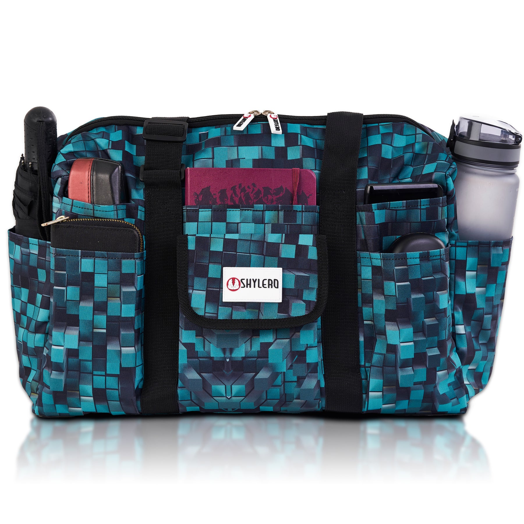 Nurse Bag and Utility Tote | Waterproof | Top YKK® Zip | L18" x H14" x W7" (46x18x36cm) | 3d Blocks