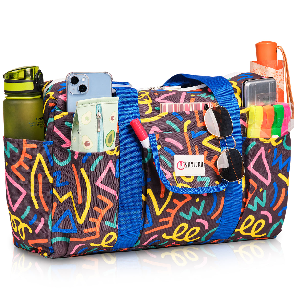 Nurse Bag and Utility Tote | Waterproof | Top YKK® Zip | L18" x H14" x W7" (46x18x36cm) | Colorful Lines