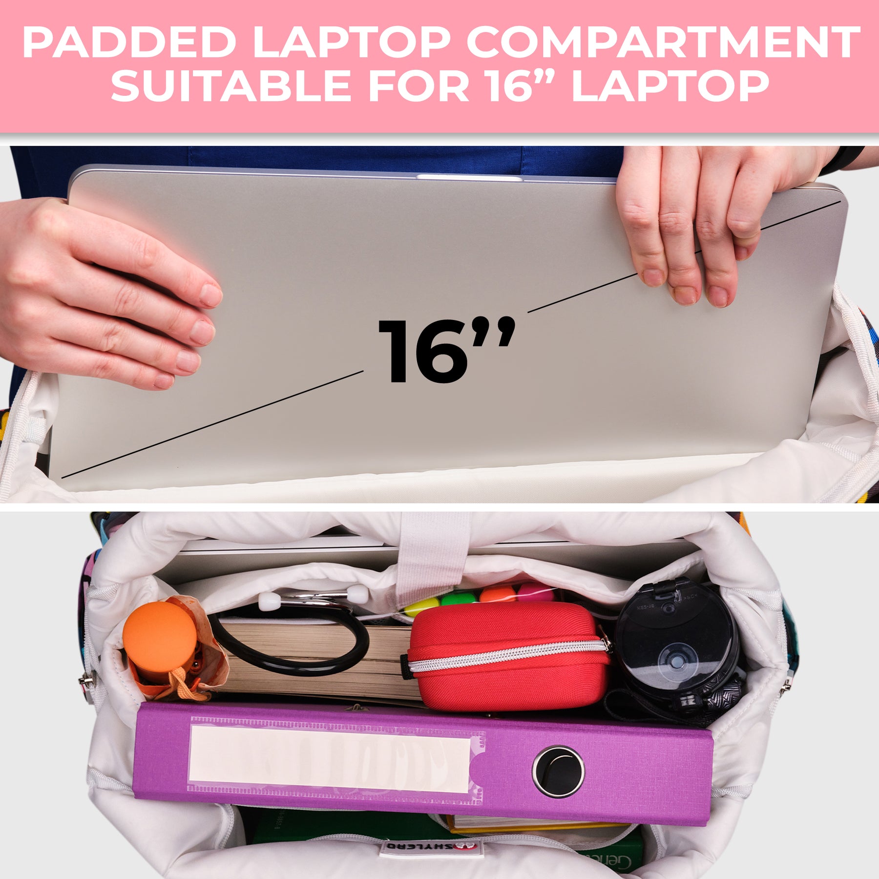 Nurse Bag and Utility Tote | Waterproof | Top YKK® Zip | L18" x H14" x W7" (46x18x36cm) | Colorful Parrot