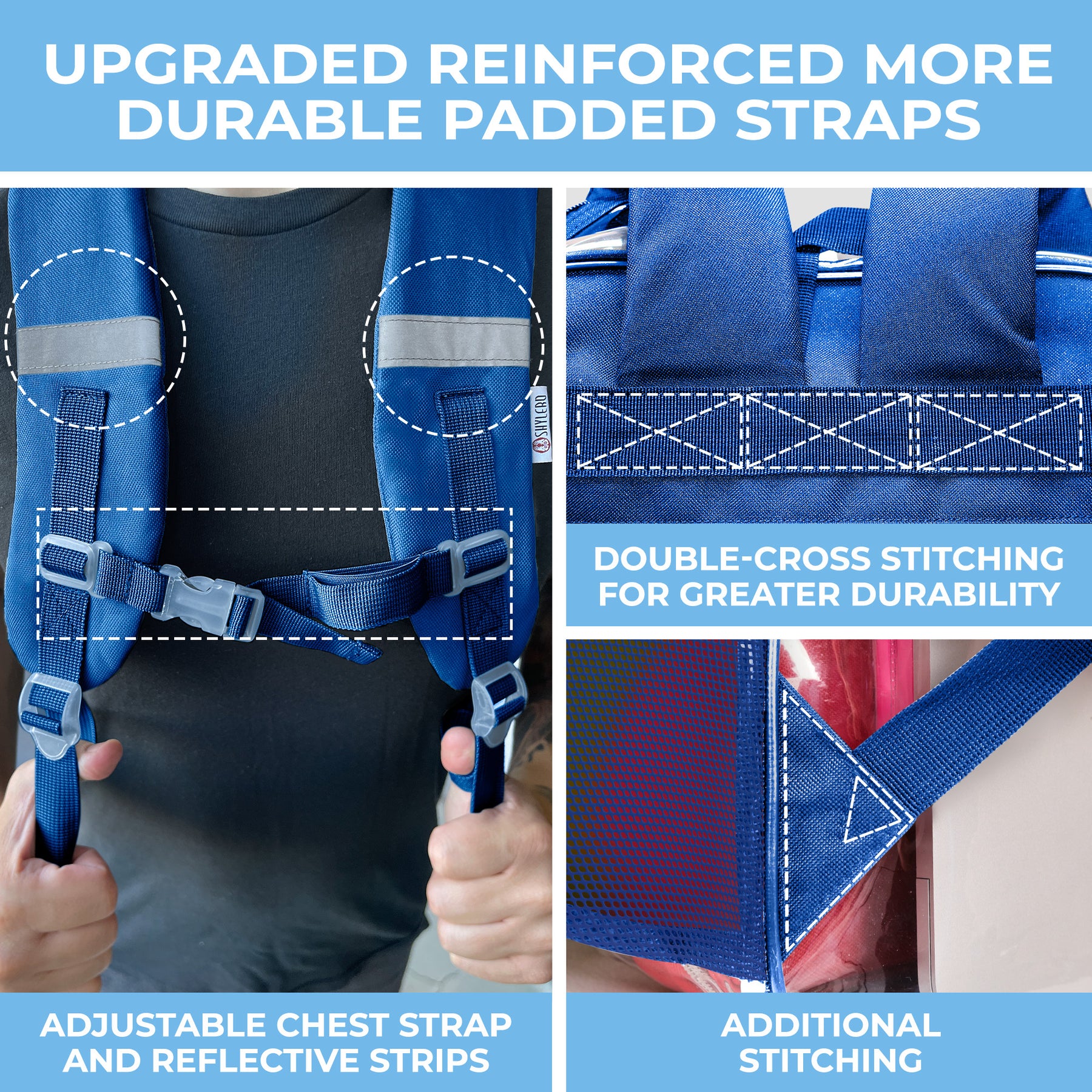 Clear Backpack For Work and School Backpack XL | TSA Lock | H18" x W14" x D8" (45cm x 35cm x 20cm) | 32 L | Blue Rhino