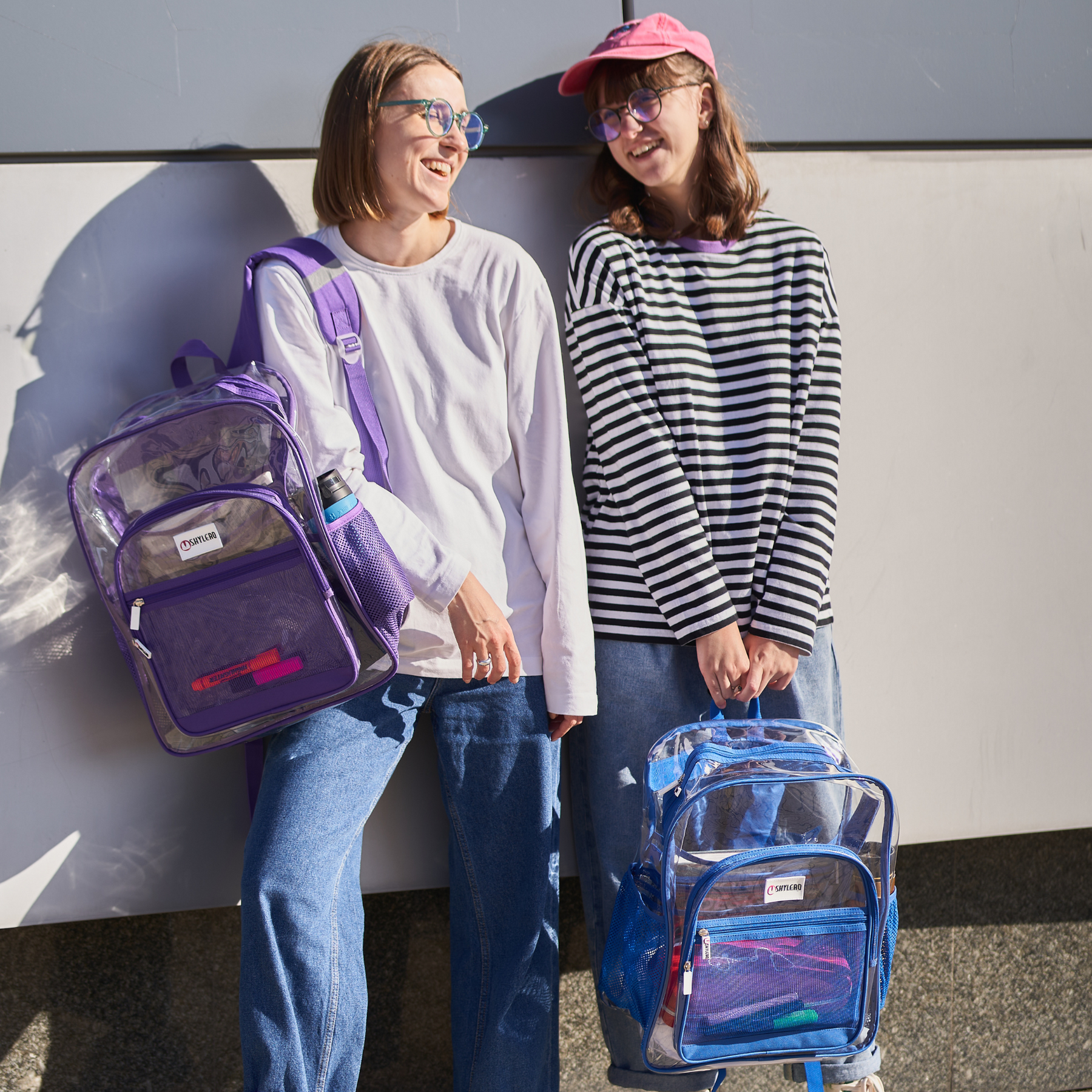 Clear Backpack For Work and School Backpack XL | TSA Lock | H18" x W14" x D8" (45cm x 35cm x 20cm) | 32 L | Purple Rhino