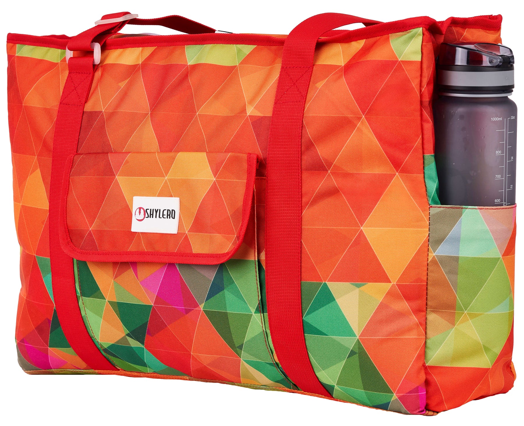 Beach and Pool Bag XL | Waterproof (IP64) | L22" x H15" x W6" (56cm x 38cm x 15cm) | Top YKK® Zip | Rainbow Peacock