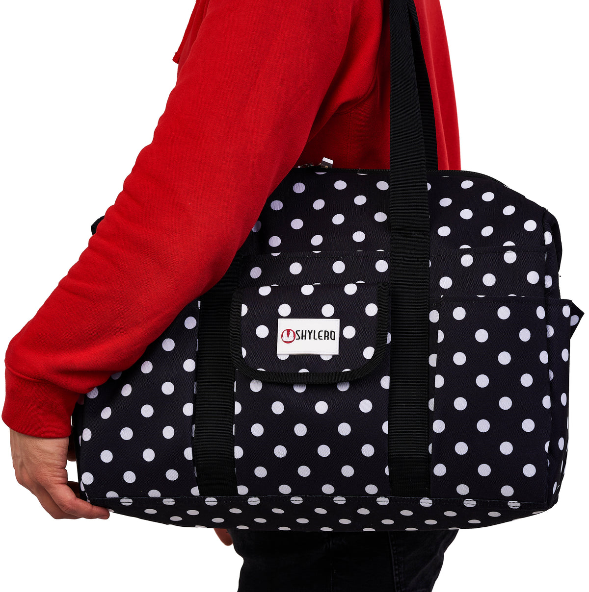 Nurse Bag and Utility Tote | Waterproof | Top YKK® Zip | L18" x H14" x W7" (46x18x36cm) | White Peas