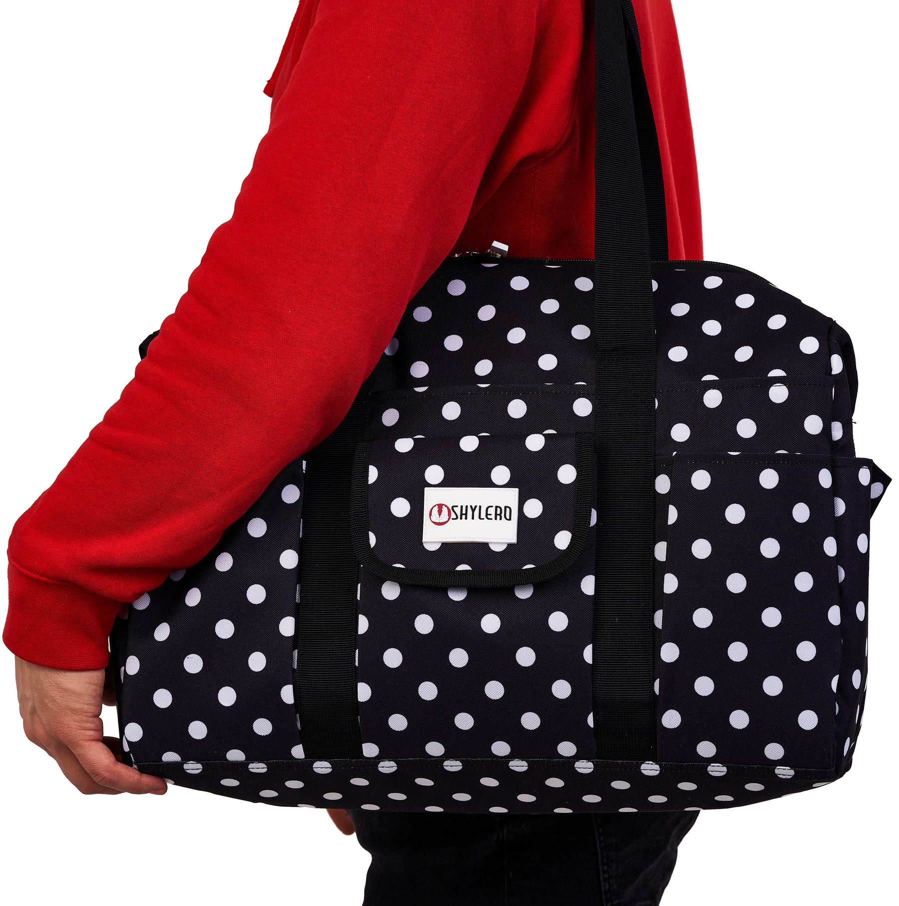 Nurse Bag and Utility Tote | Waterproof | Top YKK® Zip | L18" x H14" x W7" (46x18x36cm) | White Peas