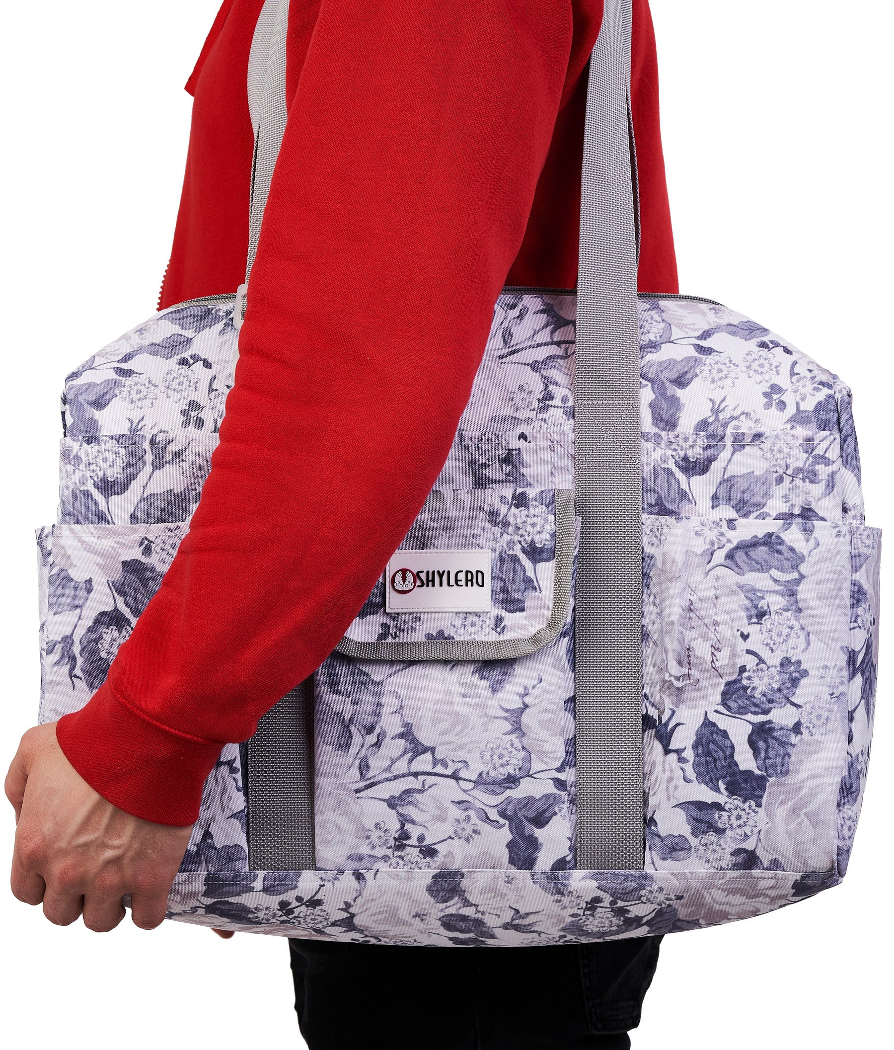 Nurse Bag and Utility Tote | Waterproof | Top YKK® Zip | L18" x H14" x W7" (46x18x36cm) | Marble Flowers