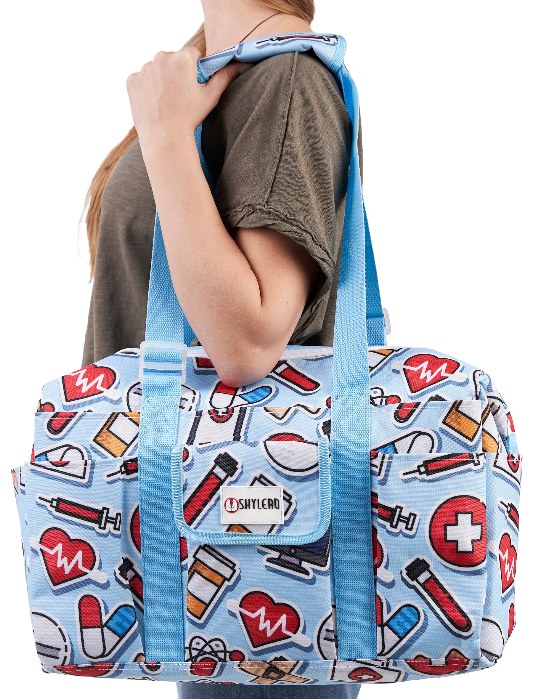 Nurse Bag and Utility Tote | Waterproof | Top YKK® Zip | L18" x H14" x W7" (46x18x36cm) | Cure All