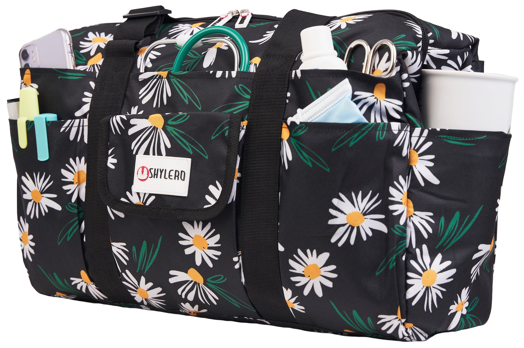 Nurse Bag and Utility Tote | Waterproof | Top YKK® Zip | L18" x H14" x W7" (46x18x36cm) | Field Chamomile