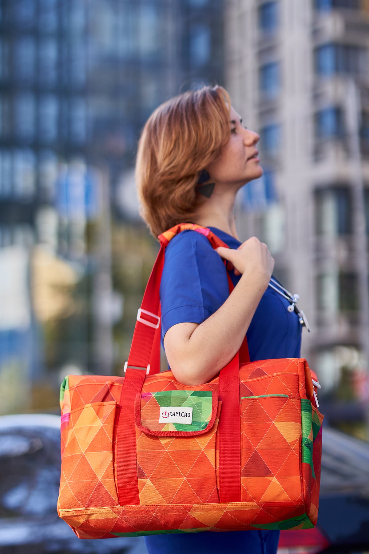 Nurse Bag and Utility Tote | Waterproof | Top YKK® Zip | L18" x H14" x W7" (46x18x36cm) | Colorful Parrot