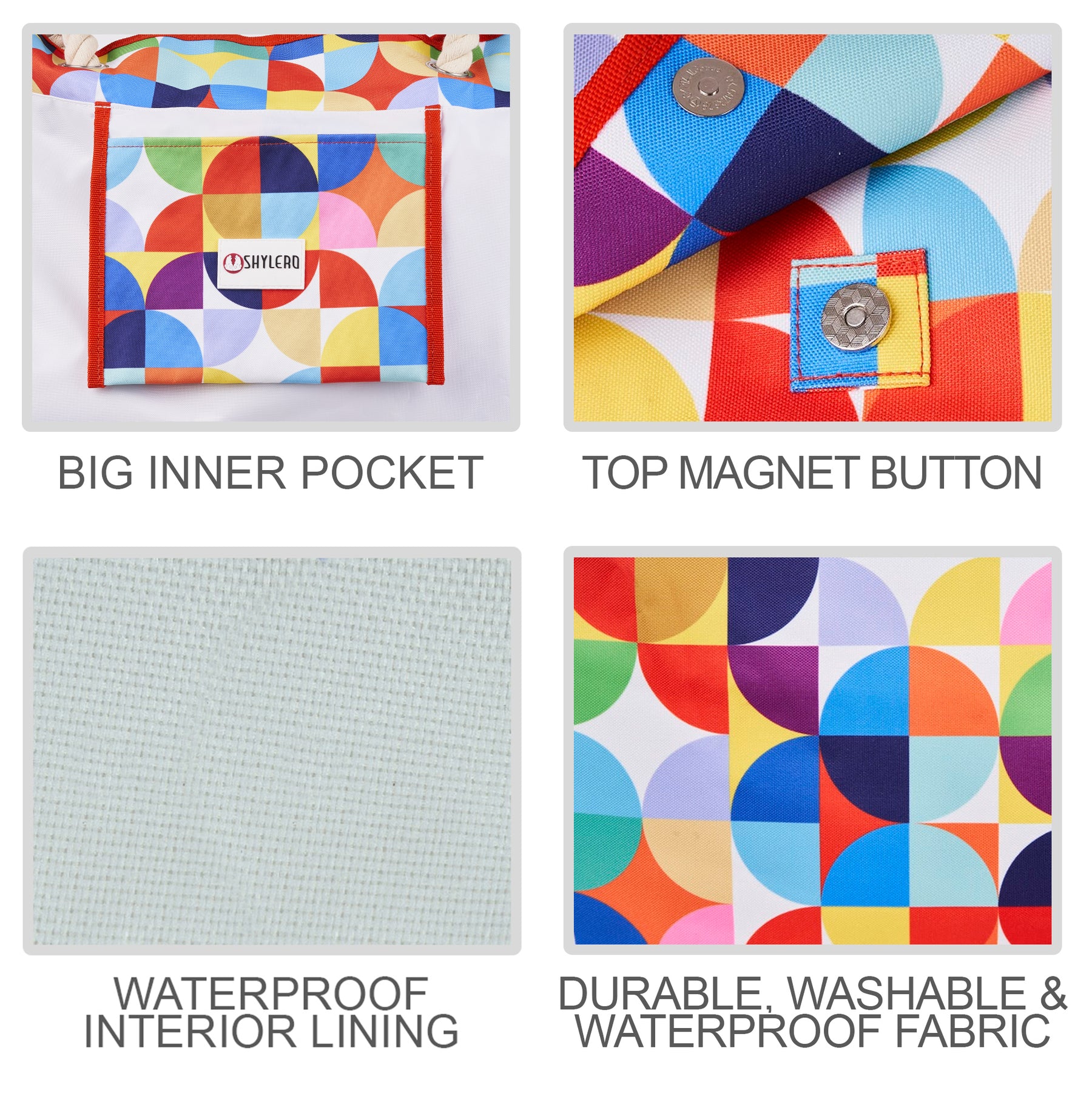 Beach Bag and Pool Bag | Water Repellent | Top Magnet | Family Size XXL | L22" x H15" x W6" | Clownfish