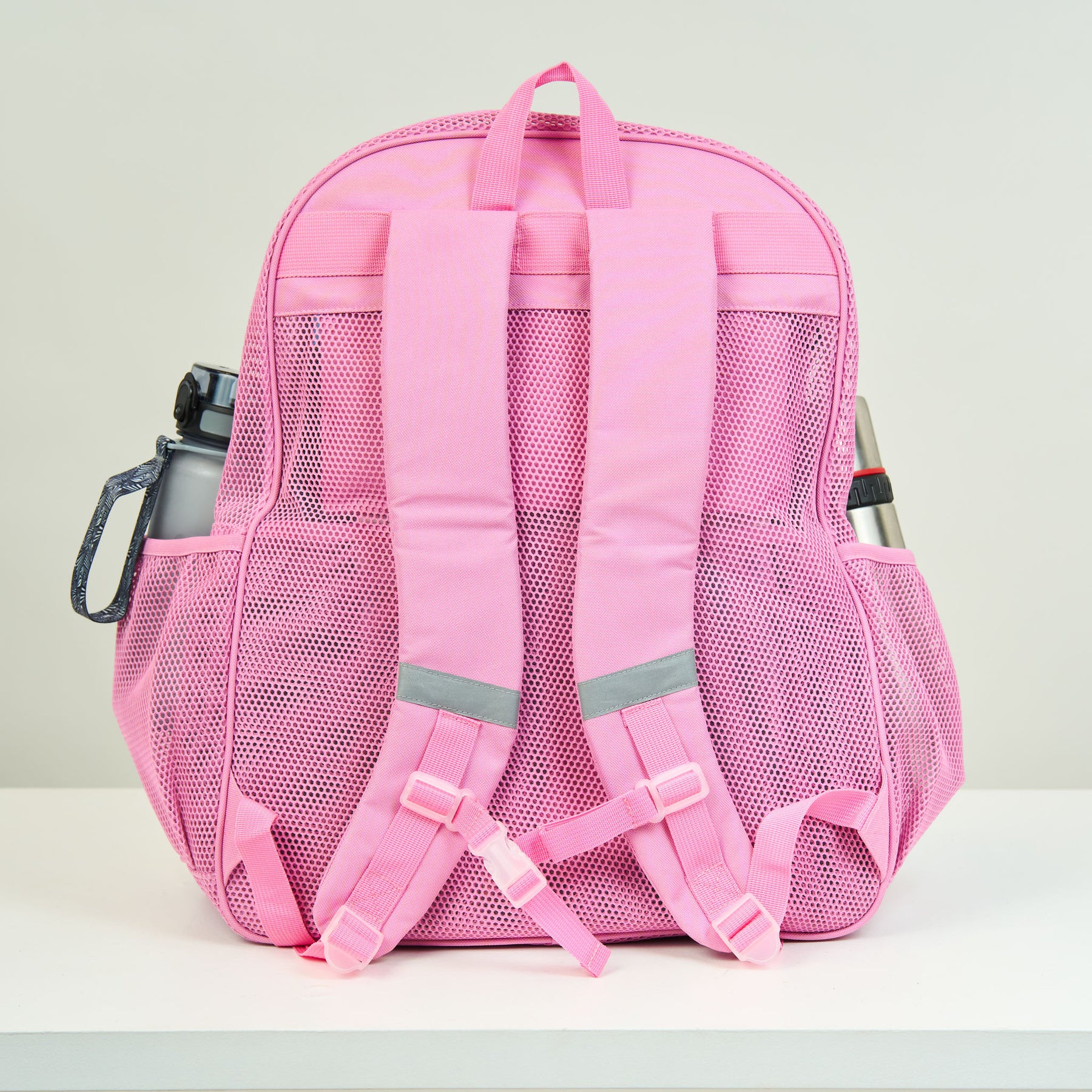 Mesh Backpack XXL (36 L) | Lightweight Heavy-Duty Clear Backpack | Reinforced 3D Mesh | H19.6" x W15" x D7" | Pink Armadillo