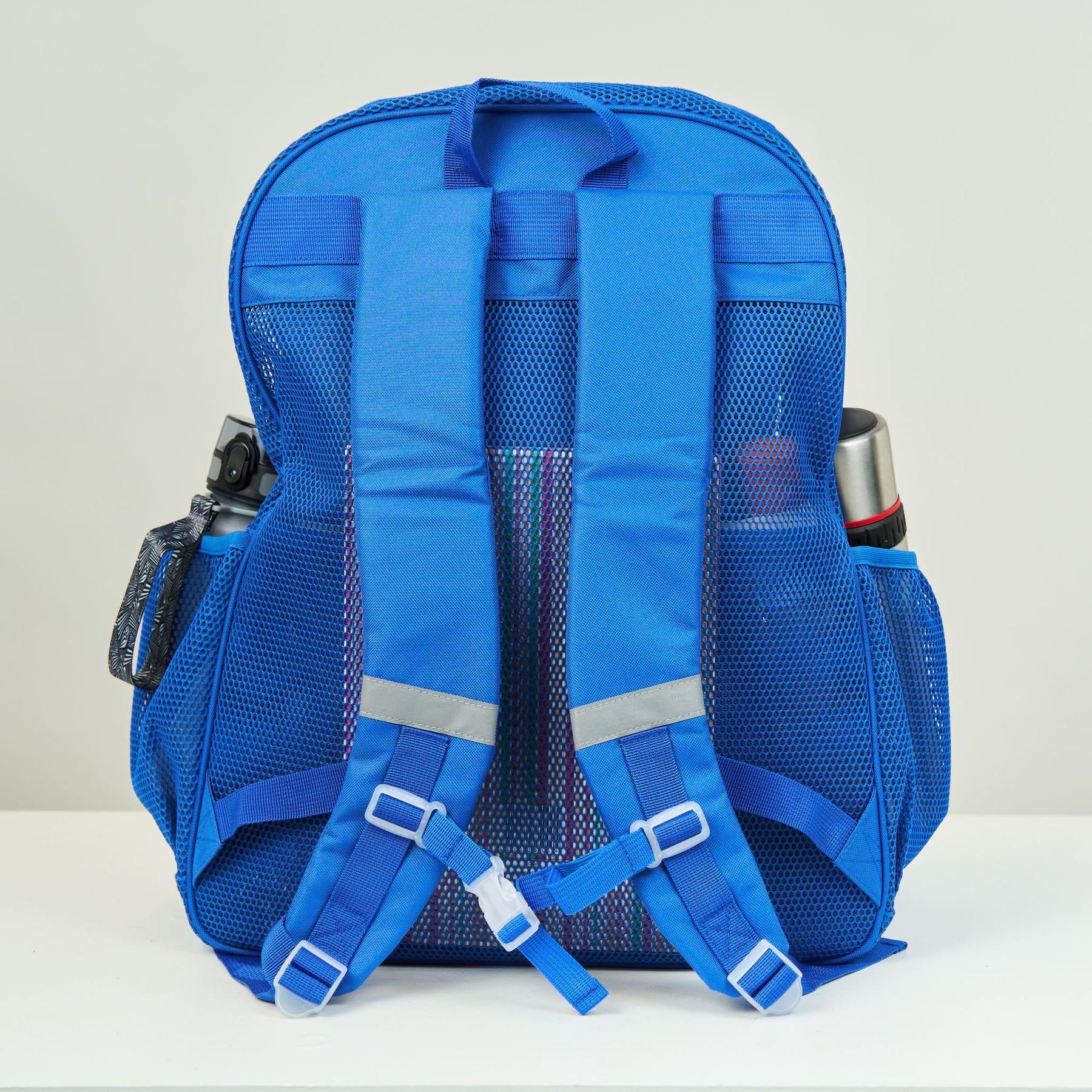 Mesh Backpack XXL (36 L) | Lightweight Heavy-Duty Clear Backpack | Reinforced 3D Mesh | H19.6" x W15" x D7" | Blue Armadillo