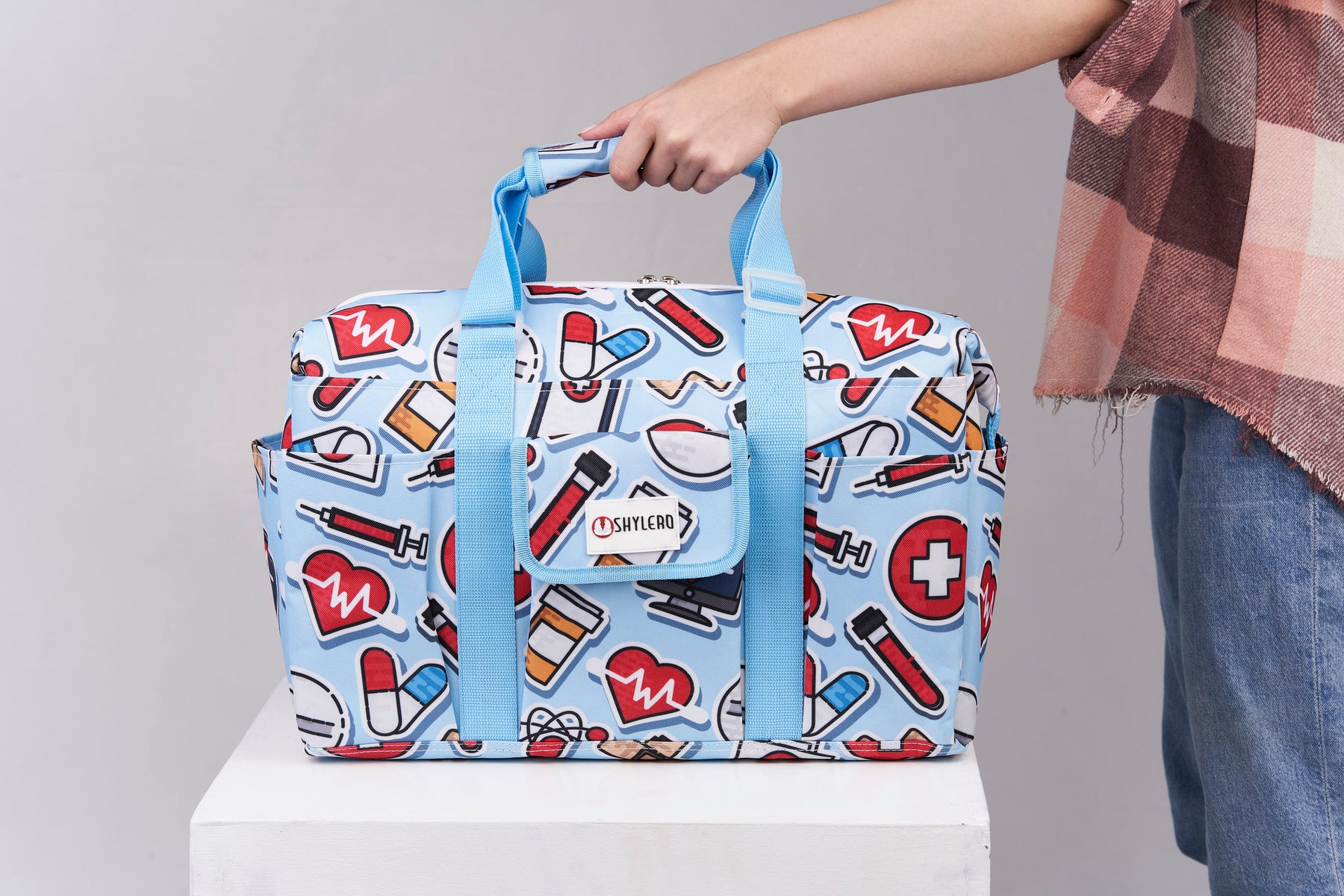 Nurse Bag and Utility Tote | Waterproof | Top YKK® Zip | L18" x H14" x W7" (46x18x36cm) | Cure All