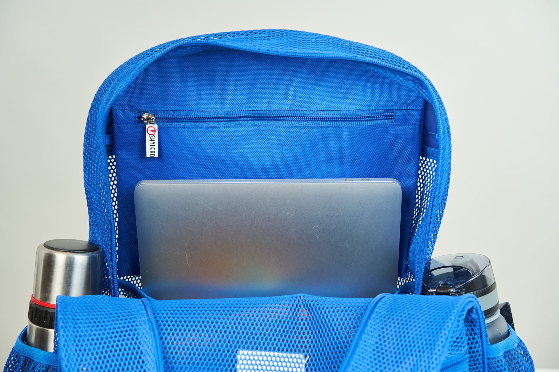 Mesh Backpack XXL (36 L) | Lightweight Heavy-Duty Clear Backpack | Reinforced 3D Mesh | H19.6" x W15" x D7" | Blue Armadillo