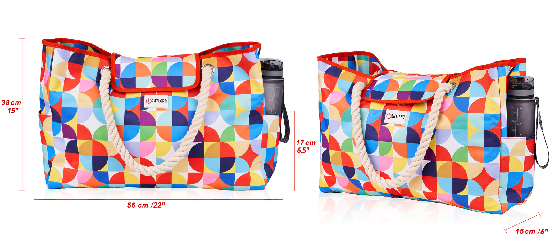 Beach Bag and Pool Bag | Water Repellent | Top Magnet | Family Size XXL | L22" x H15" x W6" | Clownfish