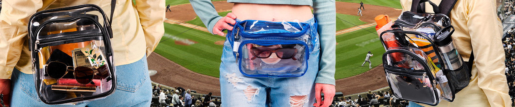 Clear Bags Stadium Approved | Clear Fanny Packs | Clear Messenger Bags