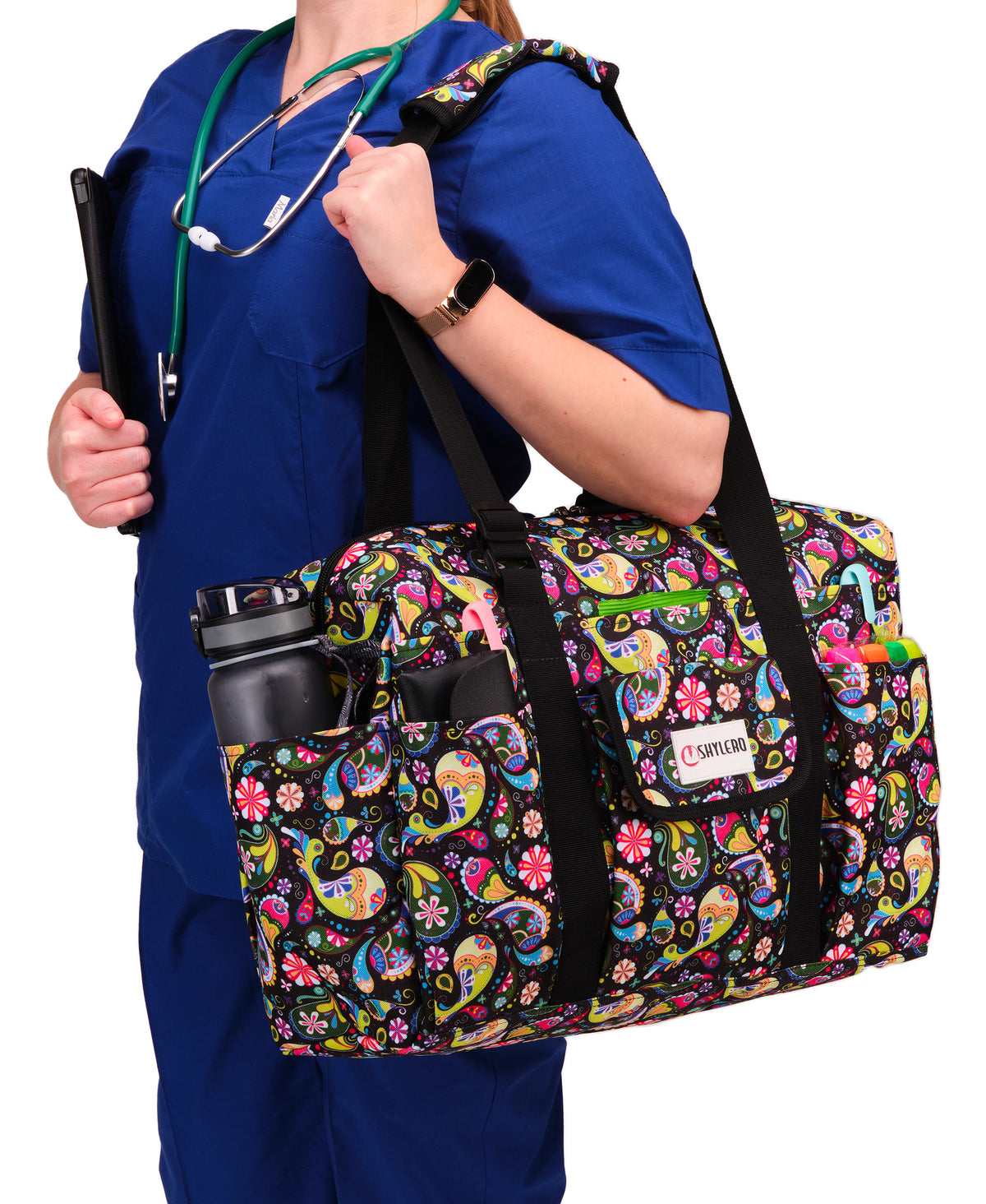 Nurse Bag and Utility Tote | Waterproof | Top YKK® Zip | L18" x H14" x W7" (46x18x36cm) | Boho
