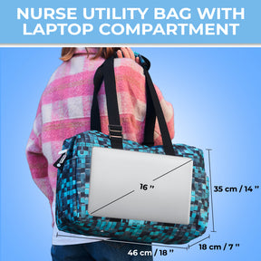 Nurse Bag and Utility Tote | Waterproof | Top YKK® Zip | L18" x H14" x W7" (46x18x36cm) | 3d Blocks