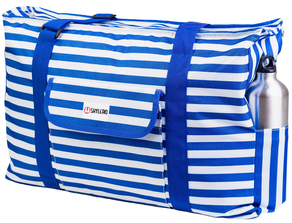 Beach and Pool Bag XL | Waterproof (IP64) | L22" x H15" x W6" (56cm x 38cm x 15cm) | Top YKK® Zip | Bright Blue Octopus