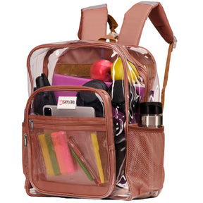 Clear Backpack For Work and School Backpack XL | TSA Lock | H18" x W14" x D8" (45cm x 35cm x 20cm) | 32 L | Brown Rhino