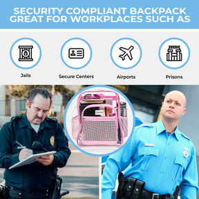 Clear Backpack For Work and School Backpack XL | TSA Lock | H18" x W14" x D8" (45cm x 35cm x 20cm) | 32 L | Pink Rhino