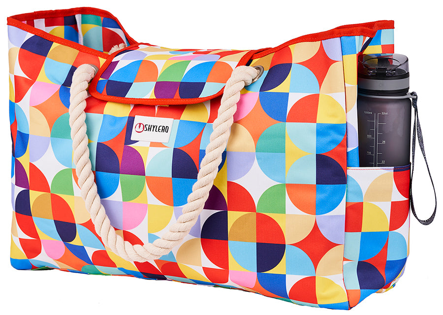 Beach Bag and Pool Bag | Water Repellent | Top Magnet | Family Size XXL | L22" x H15" x W6" | Clownfish