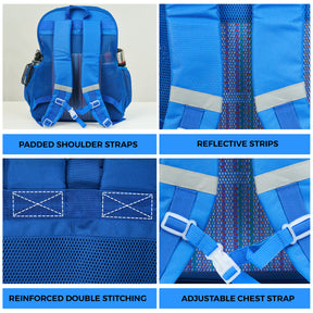 Mesh Backpack XXL (36 L) | Lightweight Heavy-Duty Clear Backpack | Reinforced 3D Mesh | H19.6" x W15" x D7" | Blue Armadillo
