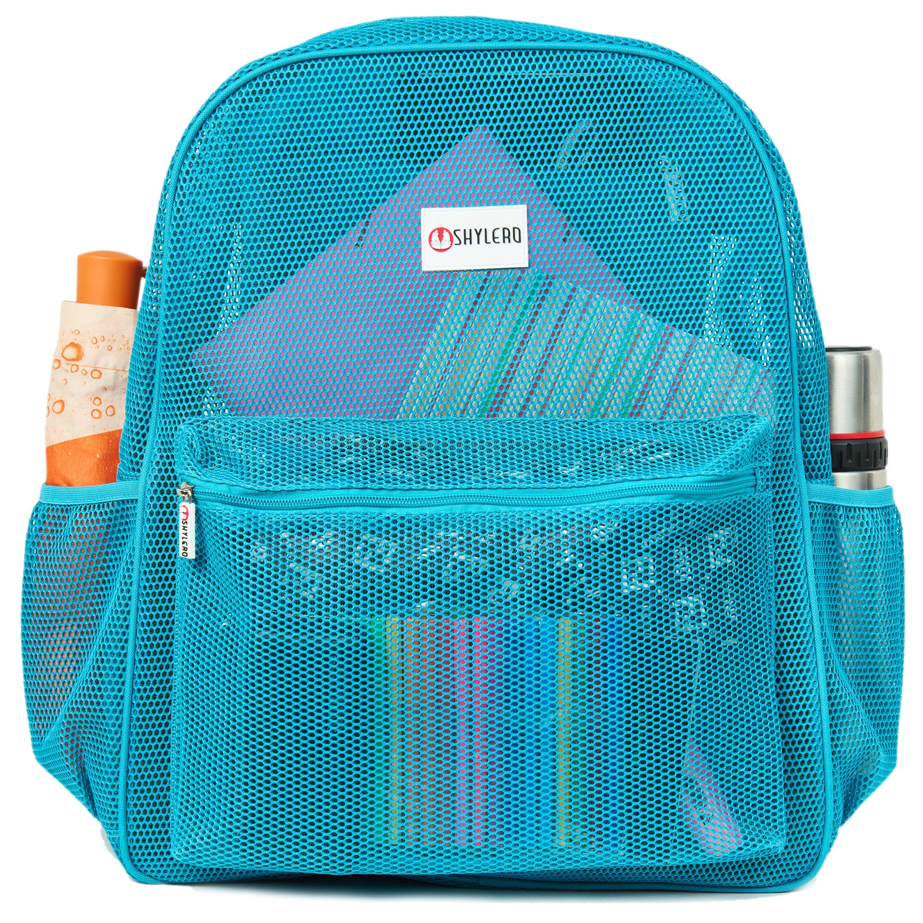 Mesh Backpack XXL (36 L) | Lightweight Heavy-Duty Clear Backpack | Reinforced 3D Mesh | H19.6" x W15" x D7" | Turquoise Armadillo