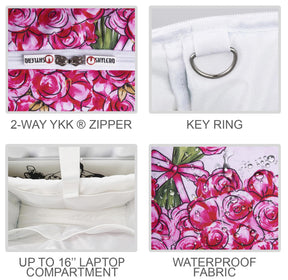Nurse Bag and Utility Tote | Waterproof | Top YKK® Zip | L18" x H14" x W7" (46x18x36cm) | Wedding Bouquet