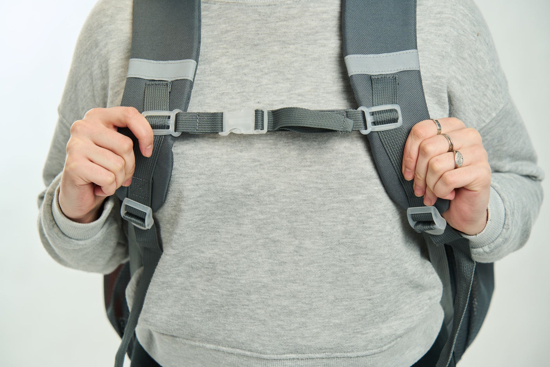 Mesh Backpack XXL (36 L) | Lightweight Heavy-Duty Clear Backpack | Reinforced 3D Mesh | H19.6" x W15" x D7" | Grey Armadillo