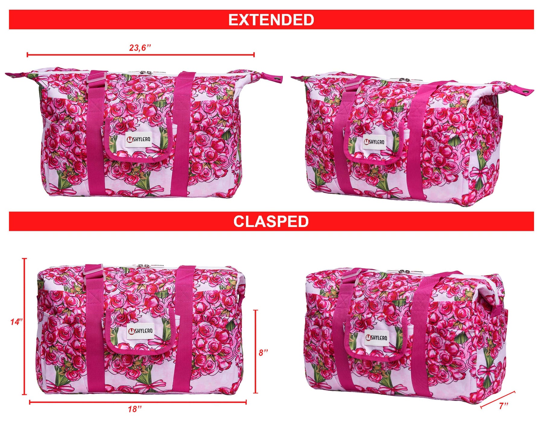 Nurse Bag and Utility Tote | Waterproof | Top YKK® Zip | L18" x H14" x W7" (46x18x36cm) | Wedding Bouquet