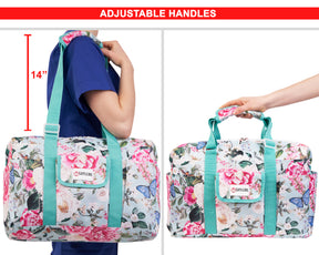 Nurse Bag and Utility Tote | Waterproof | Top YKK® Zip | L18" x H14" x W7" (46x18x36cm) | Butterfly Paradise